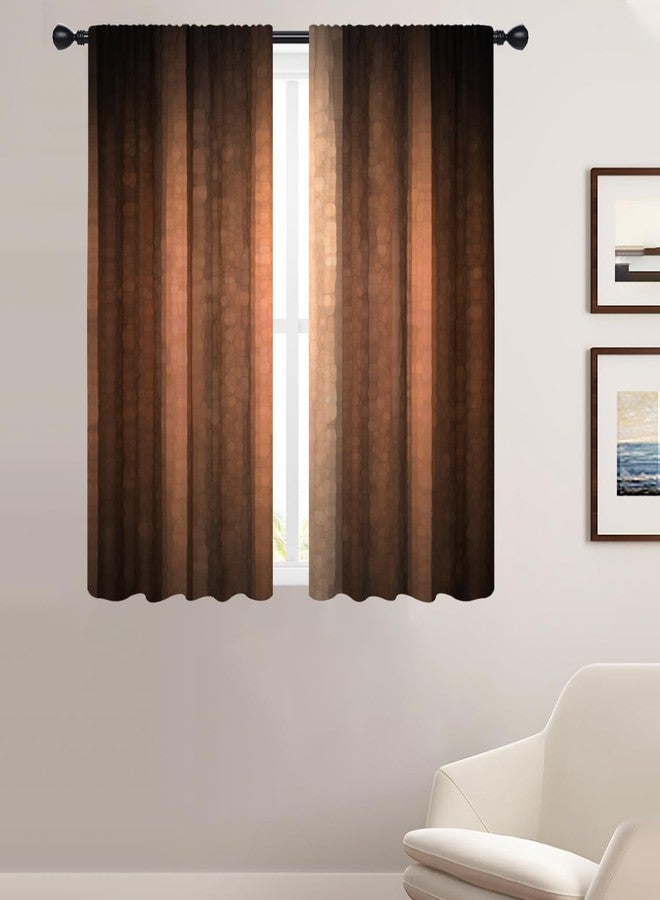 Coxila Brown Window Curtains for Bedroom 42 x 63 Inch Rod Pocket Western Rustic Country Retro Vintage Black Dark Modern Abstract Ombre Bedroom Living Room Home Treatment Set of 2 Curtain Panels Drapes - Image 1